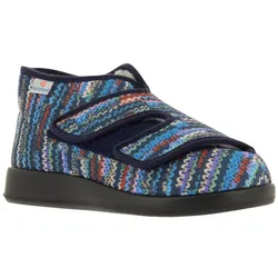 Hausstiefel VAROMED, Gr. 41, bunt (dunkelblau, bunt), Textil, Polyester, Schuhe