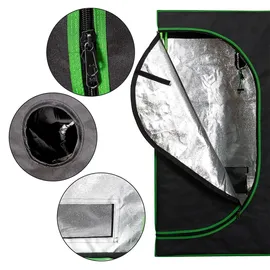 TSGPS Growbox Gewächshaus Zuchtzelt 60 x 60 x 180 cm Schwarz, Grün