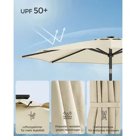 Songmics Sonnenschirm Ø 300 cm Beige