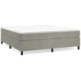 vidaXL Boxspringbett mit Matratze Hellgrau 200x200 cm Samt1377908