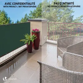 VOUNOT Zaunblende 1,5 x 10 m Grün Polyethylen