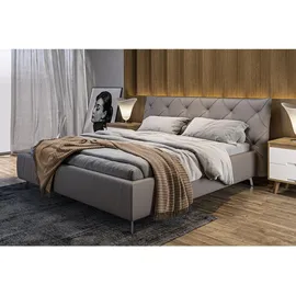 KAWOLA Bett ANNY Polsterbett Leder grau