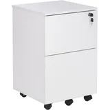 Beliani Aktenschrank 2 Schubladen 80 x 40 x 100 weiß