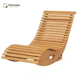 Homaire Schaukelstuhl Outdoor Hochlehner Mit Einstellbarer Basis Aus Kiefernholz Hellbraun