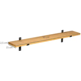 Homcom Wandregal 2er-Set Schweberegal Holzregal Wandboard, Regalbrett, Wandbrett