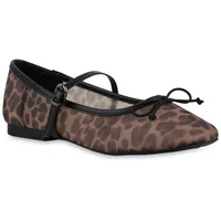 VAN HILL Damen Riemchenballerinas in Leopard