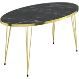 [en.casa] Couchtisch Schwarz, Metall, 90x43x50 cm Wohnzimmer, Wohnzimmertische, Couchtische