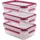 Emsa Frischhaltedose rechteckig pink 0,55 l 3-teilig