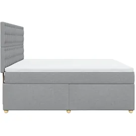 vidaXL Boxspringbett mit Matratze Hellgrau 180x200 cm Stoff