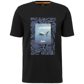 Boss T-Shirt 'Te_Tucan', - Schwarz,Weiß,Hellblau - M