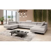 Luxusbetten24 Designer Sofa Positano mit Schlaf und Klappfunktion (Stoff) - Beige