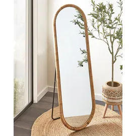 Beliani Standspiegel Montot 50 x 150 cm Rattan