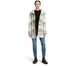 Amber & June Kurzmantel mit Kapuze in Cream/Silver | Gr.: 40