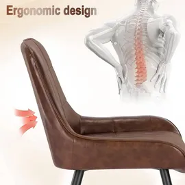 Woltu Esszimmerstuhl Kunstleder braun 6er Set