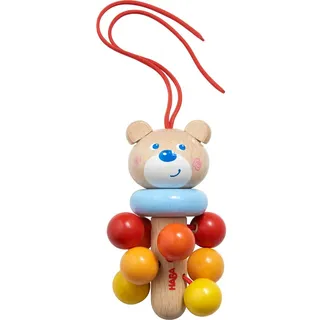 HABA 305231 - Hängefigur Bär, Babyspielzeug für Babyschale, Spieltrainer, Kinderbett und Kinderwagen, Holzspielzeug ab 6 Monaten