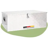 deluke DELUKE® Aluminiumbox mit Deckel Abschließbar Alubox Deichselbox Alu Anhängerbox Werkzeugkiste Transportbox Metallkiste, 100x55x37cm Silber