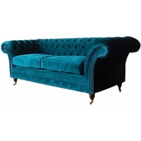 JVmoebel Chesterfield-Sofa, Chesterfield Sofa Wohnzimmer Klassisch Design Sofas Couch blau