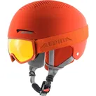 Alpina Kinder Zupo+Scarabeo Jr. Set Skihelm (Größe 48-52CM, orange)