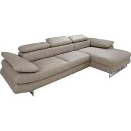 Cotta Ecksofa COTTA "Solution L-Form", beige (sand), B:270cm H:73cm T:167cm, Sofas, Ecksofa, mit Arm- & Kopfteilverstellung, wahlweise mit Bettfunktion