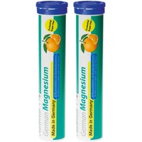 Magnesium Brausetabletten 2x20 Stk. Orangengeschmack – 200 mg Magnesium Zuckerfrei – T&D Pharma German Magnesium – Made in Germany