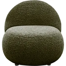 INOSIGN Sessel "Mithras II Cocktailsessel, organische Formensprache, Solitär Sessel", grün (dunkelgrün), B:73cm H:76cm T:75cm, 100% Polyester, Sessel, Bouclé oder Fellimitat; Lieferzeit nur ca. 2 Wochen