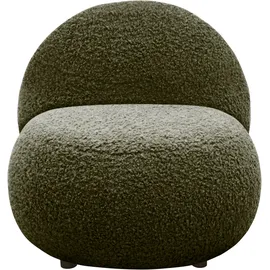 INOSIGN Sessel "Mithras II Cocktailsessel, organische Formensprache, Solitär Sessel", grün (dunkelgrün), B:73cm H:76cm T:75cm, 100% Polyester, Sessel, Bouclé oder Fellimitat; Lieferzeit nur ca. 2 Wochen