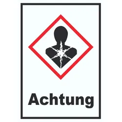 Aufkleber Gesundheitsgefahr Achtung Sensibilisierung der Atemwege A9 (37x52mm)