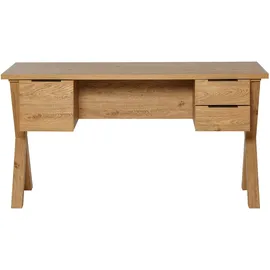Jahnke Schreibtisch "X-CLUB D 15", montana eiche, montana eiche, montana eiche, Tische, B/H/T: 146cm x 76,2cm x 59cm,montana eiche, Schreibtisch, große Arbeitsfläche, stabiles X-Gestell, Stauraum, Breite ca. 146 cm, B:146cm H:76,2cm T:59cm