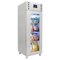 Groju Kühlschrank mit 1 Glastür Mono-Block Getränkekühlschrank  Gastro 709L +2/10°C ISO 60 mm Edelstahl
