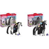 SCHLEICH Horse Club 42622 Sofia's Beauties Knabstrupper Hengst Styling Set & Horse Club 42620 Sofia's Beauties Quarter Horse Stute Styling Set