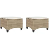 vidaXL Gartenhocker mit Kissen 55 x 55 x 36 cm beige 2 St.