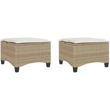 vidaXL Gartenhocker mit Kissen 55 x 55 x 36 cm beige 2 St.