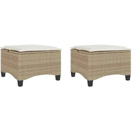 vidaXL Gartenhocker mit Kissen 55 x 55 x 36 cm beige 2 St.