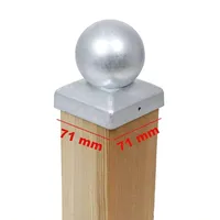 9 x PFOSTENKAPPE KUGEL STAHL FEUERVERZINKT 71 x 71 MM
