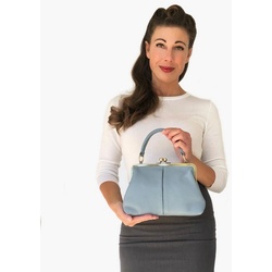 Taschenkinder Handtasche Damen Handtasche Leder „Kleine Olive“, Umhängetasche, Vintage Stil., Echtleder blau