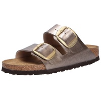 Birkenstock Damen-Bio-Pantolette mit Tieffußbett Arizona Big Buckle Beige, Farbe:beige/schlamm, EU Größe:43