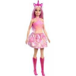 Barbie Einhorn Puppen mit Fantasiehaaren, Outfits mit Farbverlauf und Einhorn-Accessoires