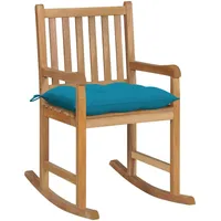 VidaXL Schaukelstuhl mit Hellblauem Kissen Massivholz Teak