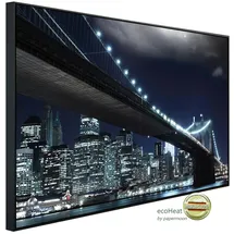 Papermoon Infrarotheizung Brooklyn Bridge bei Nacht, sehr angenehme Strahlungswärme bunt