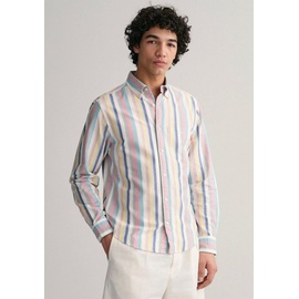 GANT Streifenhemd »Regular Fit Oxford Hemd strukturiert langlebig dicker gestreift«, in angenehmen Pastellfarben
