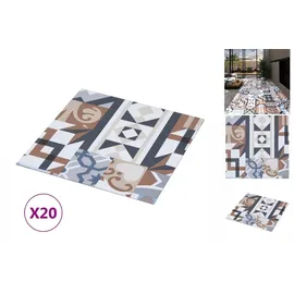 vidaXL PVC-Fliesen Selbstklebend 20 Stk. 1,86 m2 Mono-Muster