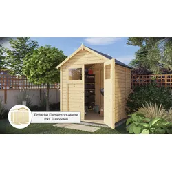 Gartenhaus KONIFERA "Sylt 2", beige (naturbelassen), Fußboden im Gartenhaus, ohne Dacheindeckung, Gartenhäuser, Inklusive Fussboden