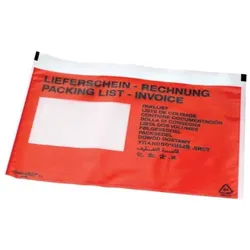 Begleitpapiertasche C5 selbstklebend rot 203 Lief./Rech.250St