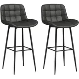 Homcom Barhocker, Bistrohocker mit Fußstütze, Drehbar Barstuhl, mit Stahlbeine, Küchenstuhl mit Rückenlehne für Wohnzimmer, Esszimmer, Barmöbel, Barhocker