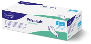 Peha-soft® Latex protect Untersuchungshandschuh, puderfrei, Unsteriler Einmalhandschuh aus weichem Naturkautschuklatex, 1 Packung = 100 Stück, Größe S