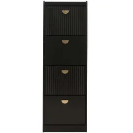 Mendler HWC-O39 148 x 50 x 24 cm Holzoptik schwarz / schwarz