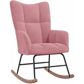 vidaXL Schaukelstuhl Samt 328143 70 x 80 x 90 cm Rosa