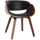 miliboo Design-Stuhl Schwarz und dunkles Holz Nussbaum Bent