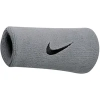 Nike Swoosh Doublewide WRISTBANDS matte silver/black,