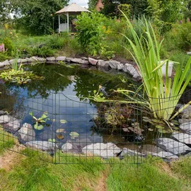 Relaxdays Teichzaun, 5 Zaunelementen braun